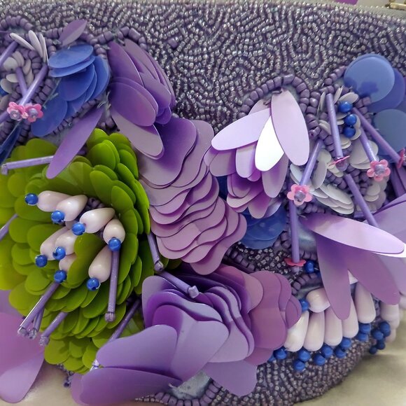 🪻🪻Beaded Purple Handbag - Made in India 🪻🪻 - Picture 2 of 6